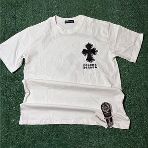 Chrome Hearts White Tee with Black Accents